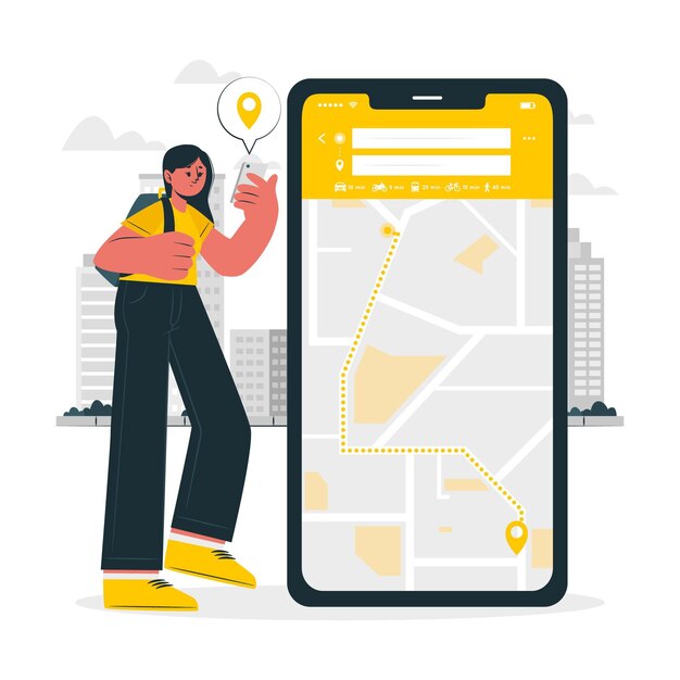 Ilustración del concepto de direcciones