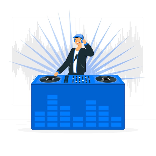 Ilustración del concepto de disc jockey