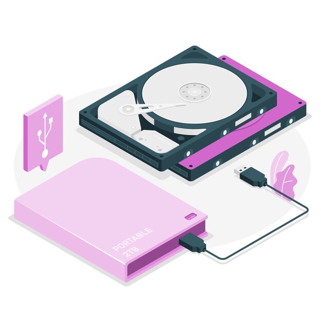Ilustración del concepto de disco duro