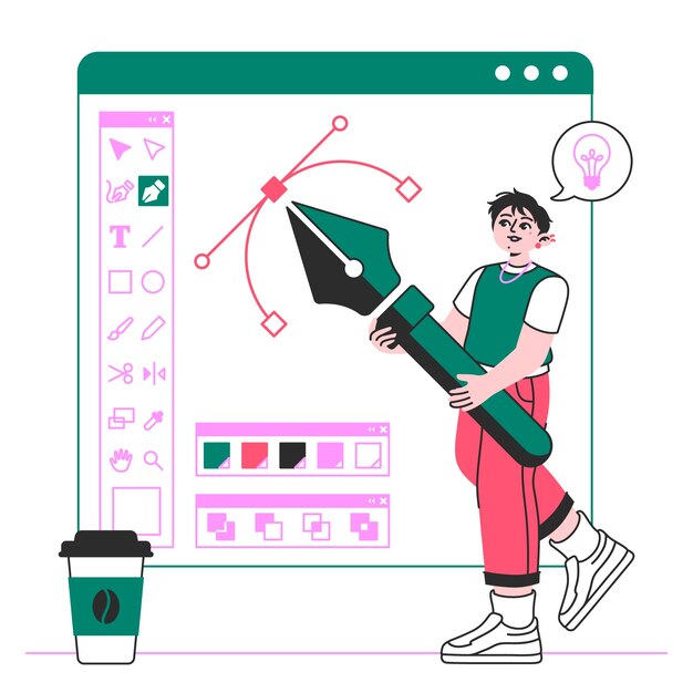Ilustración del concepto del diseñador gráfico