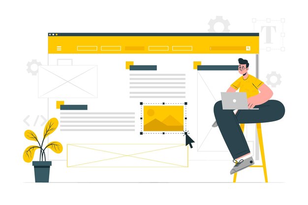 Ilustración de concepto de diseñador de sitio web