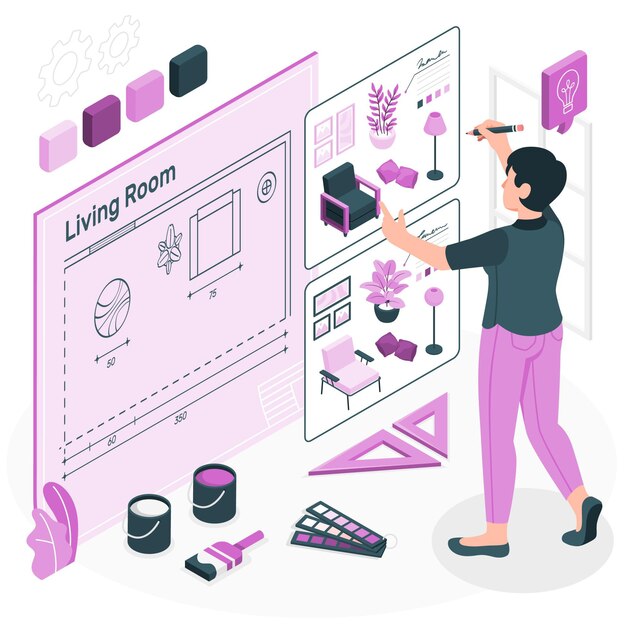 Ilustración del concepto de diseño de interiores