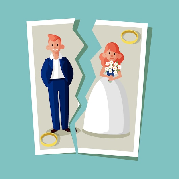 Ilustración del concepto de divorcio