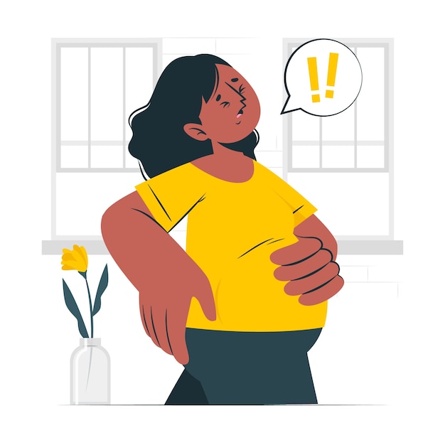 Ilustración del concepto de dolor de embarazo