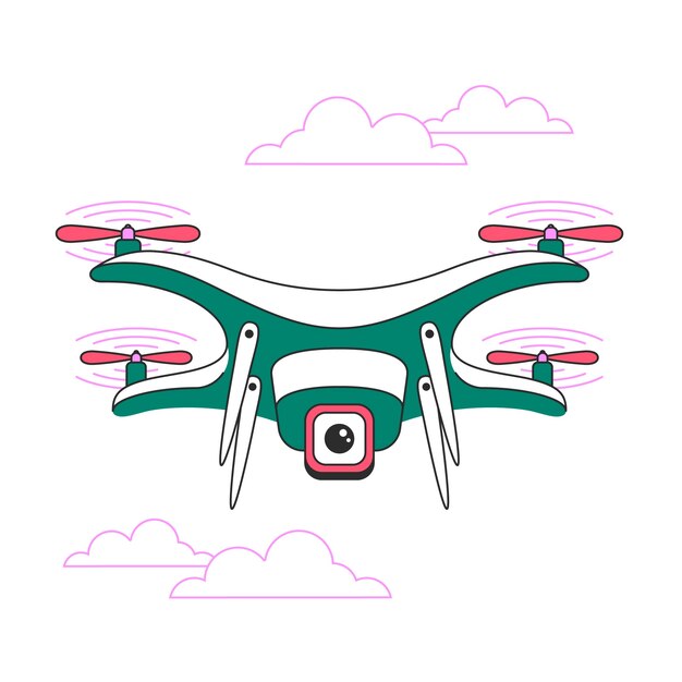 Ilustración del concepto de drones