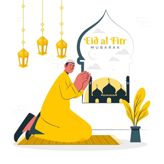 Ilustración del concepto de eid al fitr