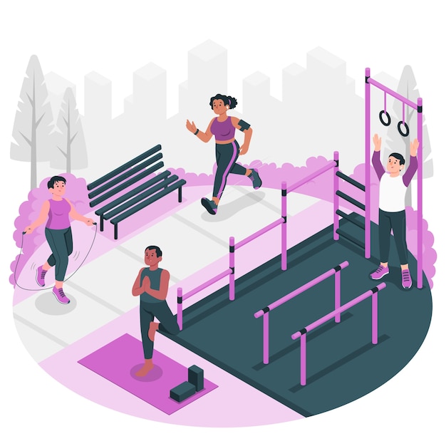 Vector gratuito ilustración del concepto de ejercicio al aire libre