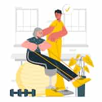 Vector gratuito ilustración del concepto de ejercicio de fisioterapia
