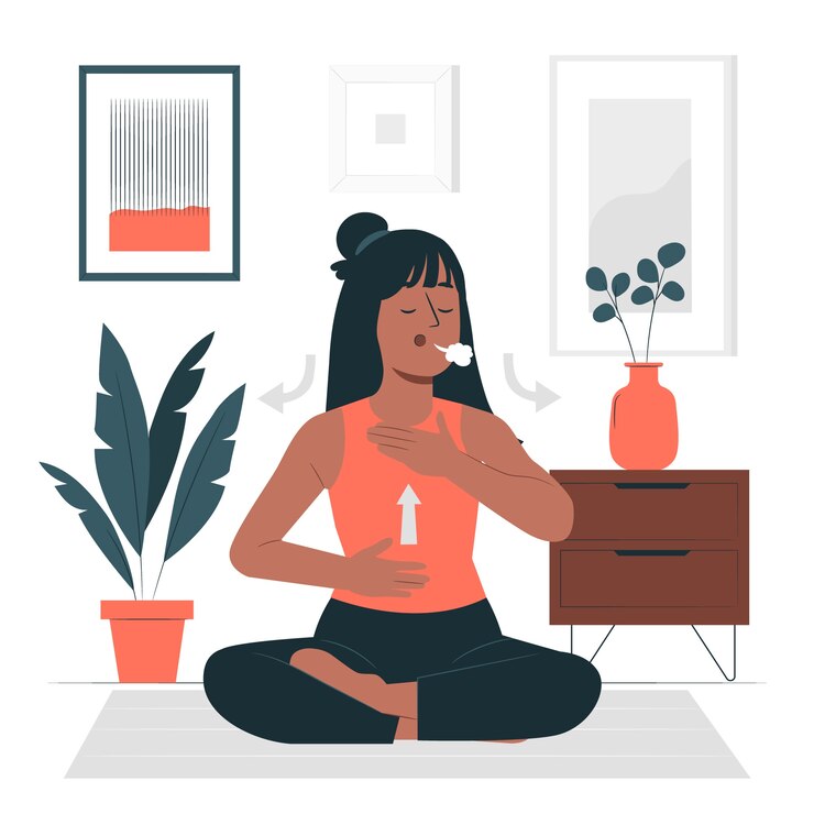 Vector gratuito ilustración del concepto de ejercicio de respiración