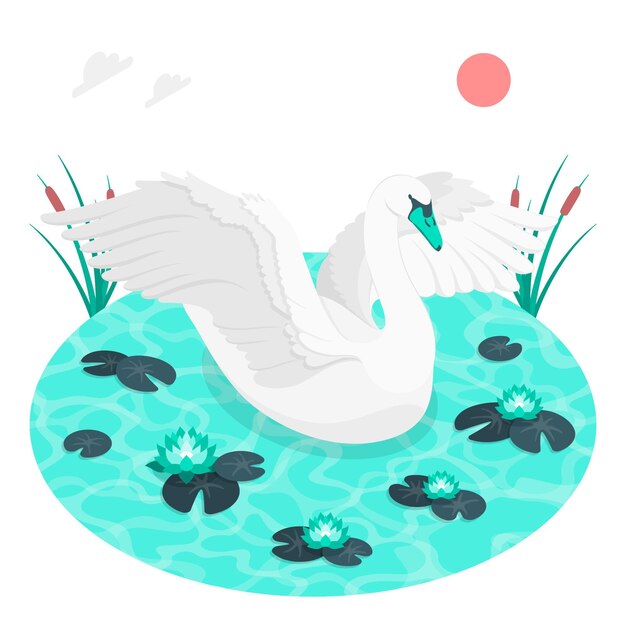Ilustración de concepto elegante cisne