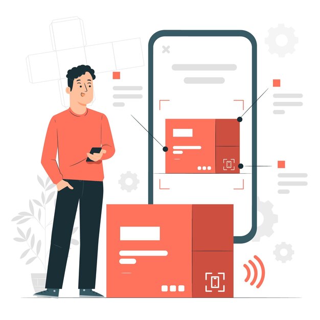 Ilustración de concepto de embalaje digital