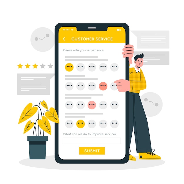 Ilustración del concepto de encuesta al cliente