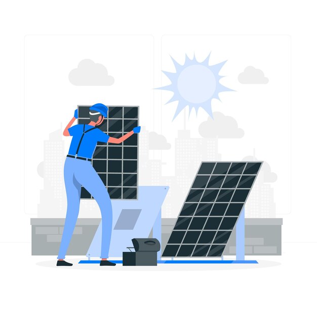 Ilustración del concepto de energía solar