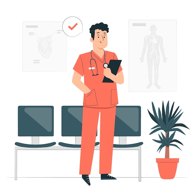 Vector gratuito ilustración del concepto de enfermera