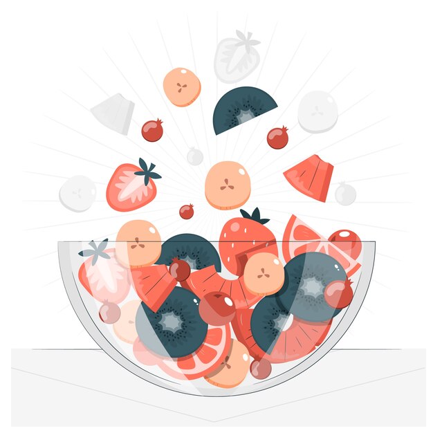 Ilustración del concepto de ensalada de frutas