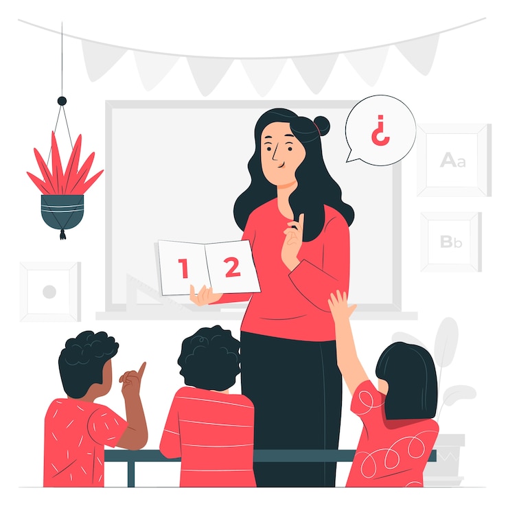Vector gratuito ilustración del concepto de enseñanza