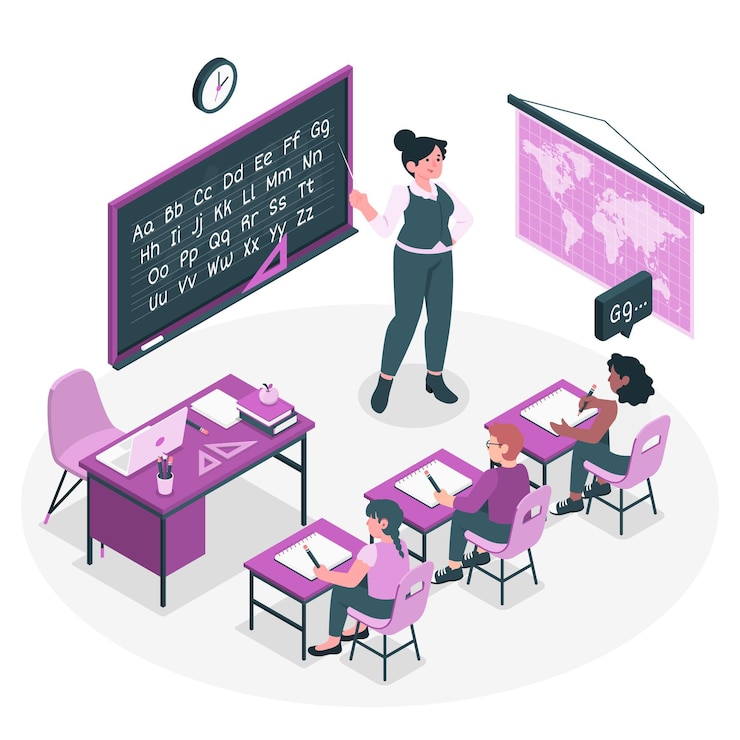 Vector gratuito ilustración del concepto de enseñar
