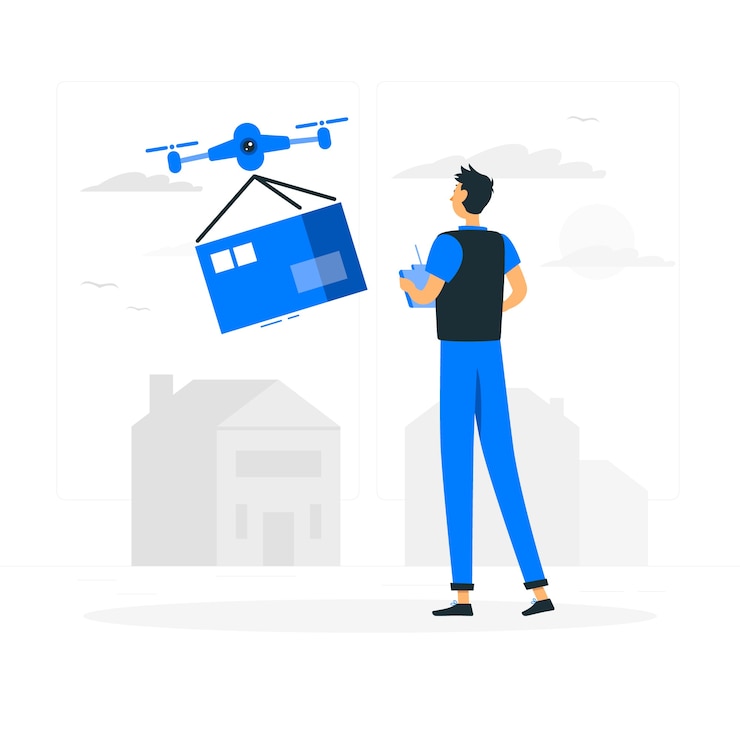 Vector gratuito ilustración de concepto de entrega de drones