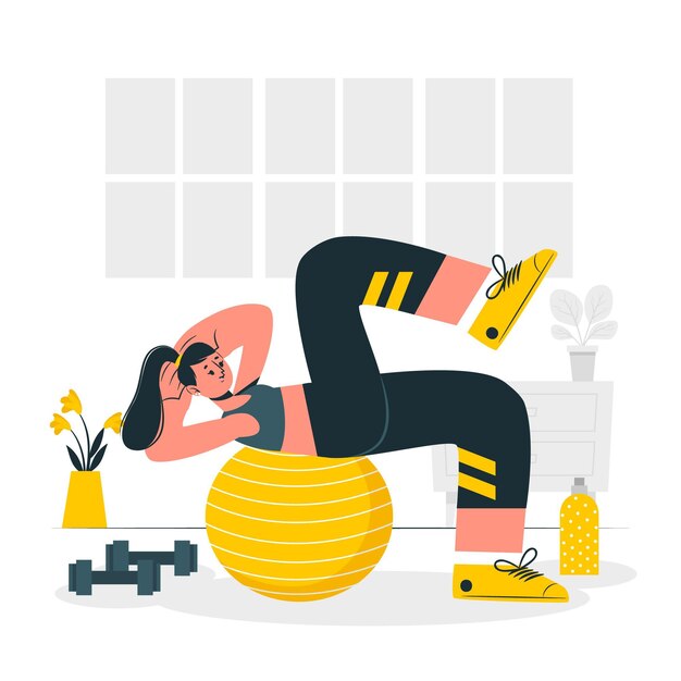 Ilustración del concepto de entrenamiento en casa