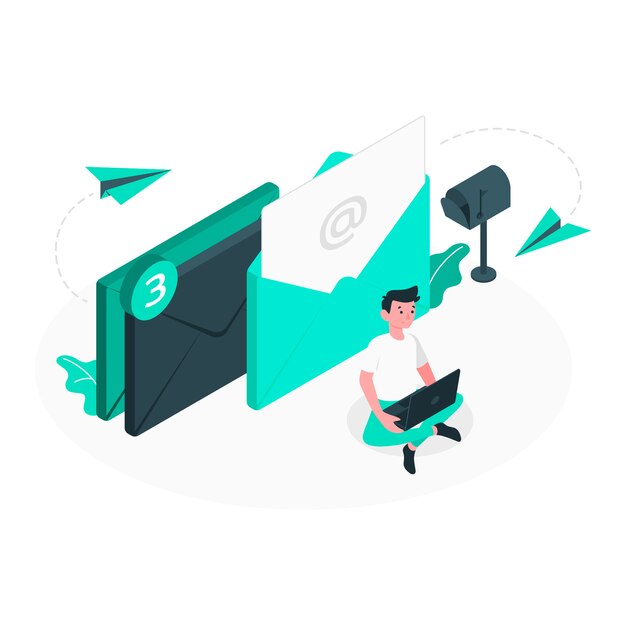 Ilustración de concepto de envío de email