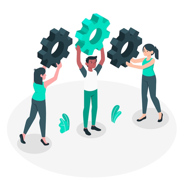 Vector gratuito ilustración del concepto de equipos de conexión