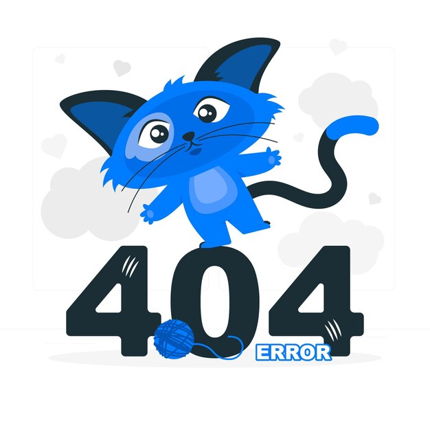 Ilustración del concepto de error 404 con un animal lindo