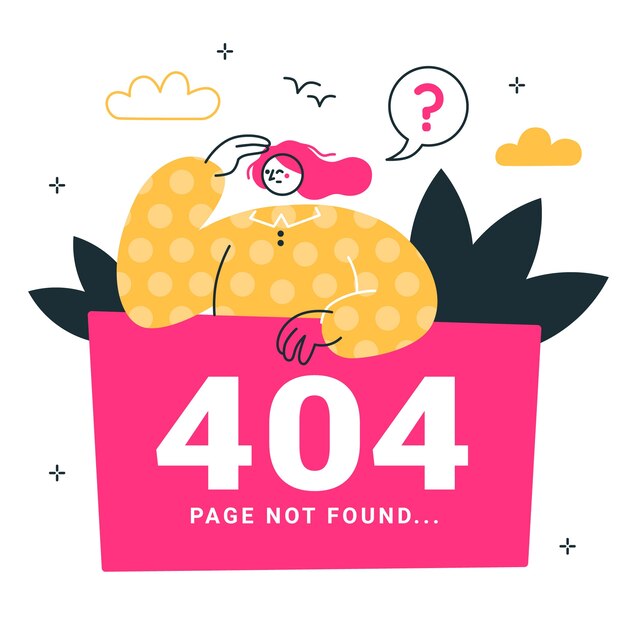 Ilustración del concepto de error 404.
