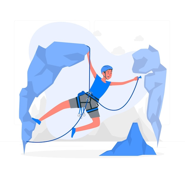 Vector gratuito ilustración del concepto de escalada