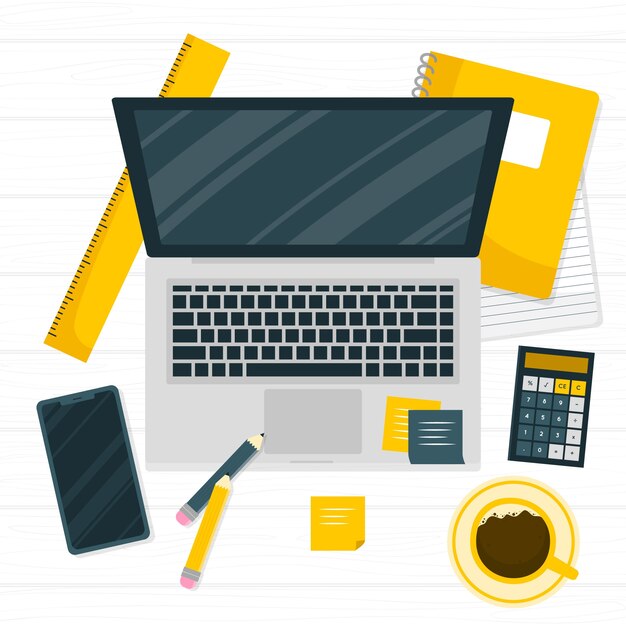 Ilustración del concepto de espacio de trabajo de aprendizaje electrónico