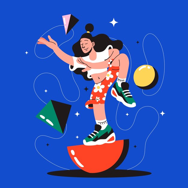 Ilustración de concepto de estabilidad dibujada a mano