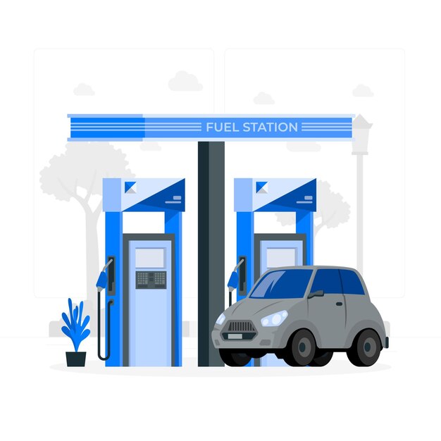 Vector gratuito ilustración de concepto de estación de combustible