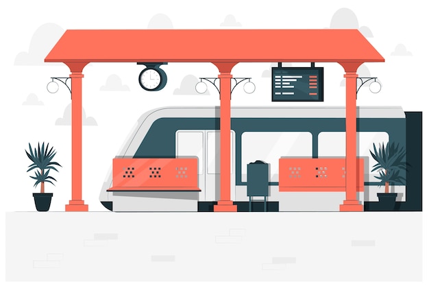 Vector gratuito ilustración del concepto de estación de tren