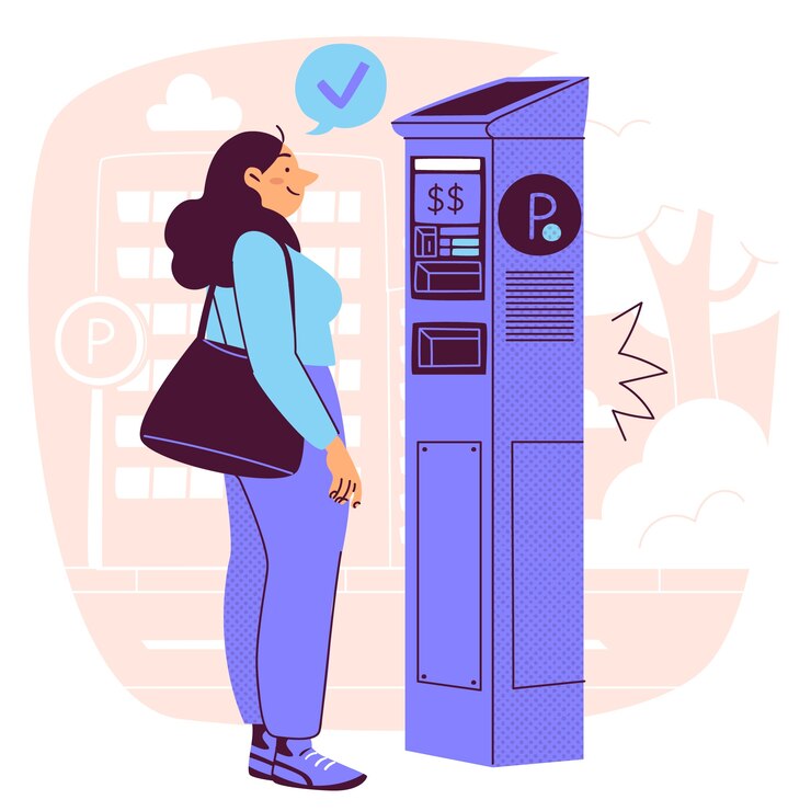 Vector gratuito ilustración del concepto de estacionamiento de pago en la calle