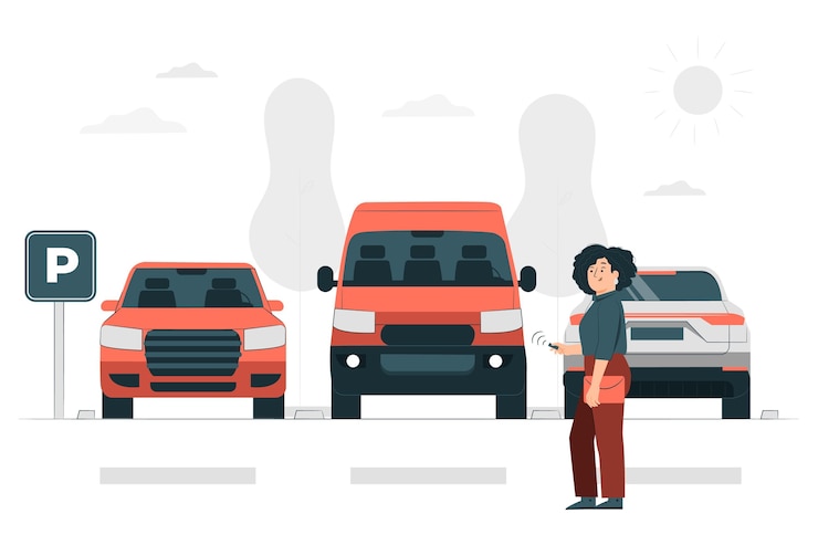Vector gratuito ilustración del concepto de estacionamiento