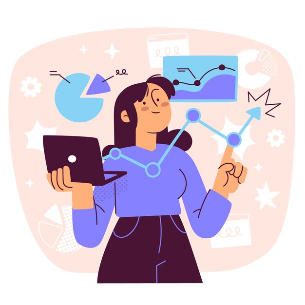 Ilustración del concepto de las estadísticas