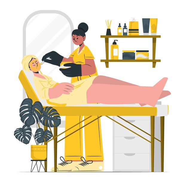 Ilustración del concepto de esteticista