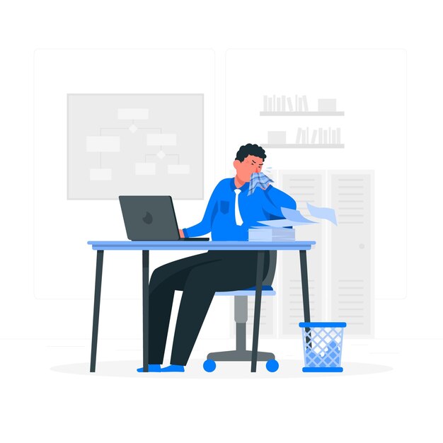 Ilustración del concepto de estornudos