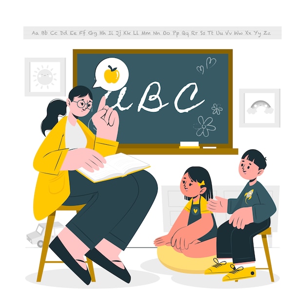 Ilustración de concepto de estudiante de jardín de infantes