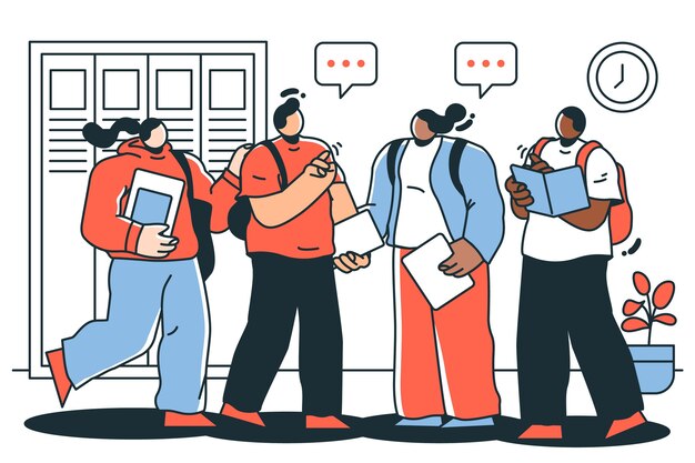 Ilustración del concepto de estudiantes