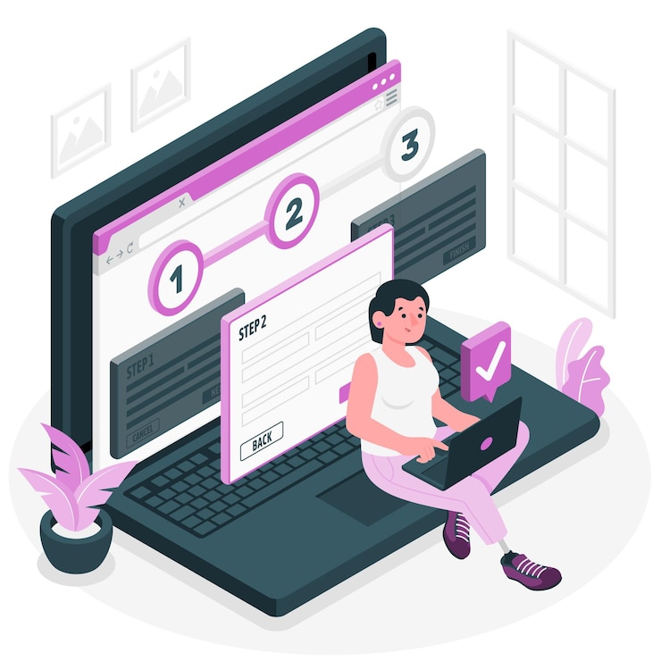 Vector gratuito ilustración del concepto de las etapas completadas