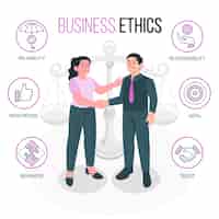 Vector gratuito ilustración del concepto de ética empresarial