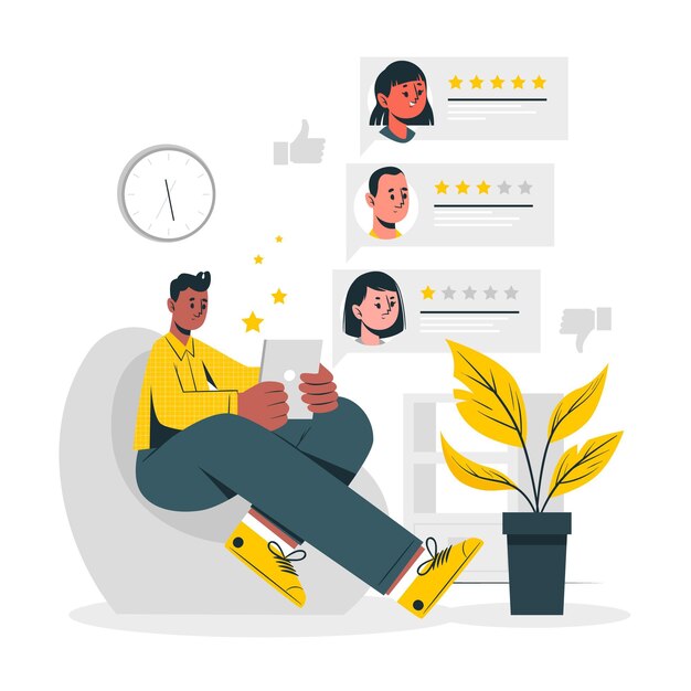 Ilustración del concepto de evaluación online