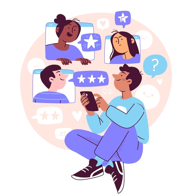 Ilustración del concepto de evaluación online
