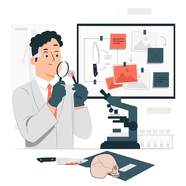 Ilustración del concepto de experto forense