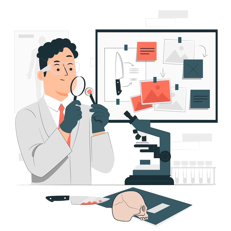 Vector gratuito ilustración del concepto de experto forense