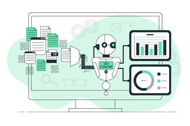 Ilustración del concepto de extracción de datos
