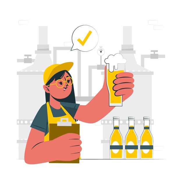 Ilustración de concepto de fabricación de cerveza artesanal