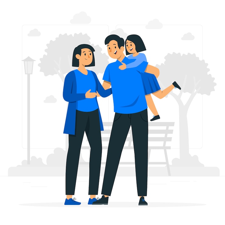 Vector gratuito ilustración del concepto de familia asiática