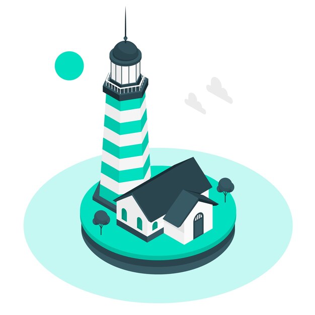 Ilustración del concepto de faro