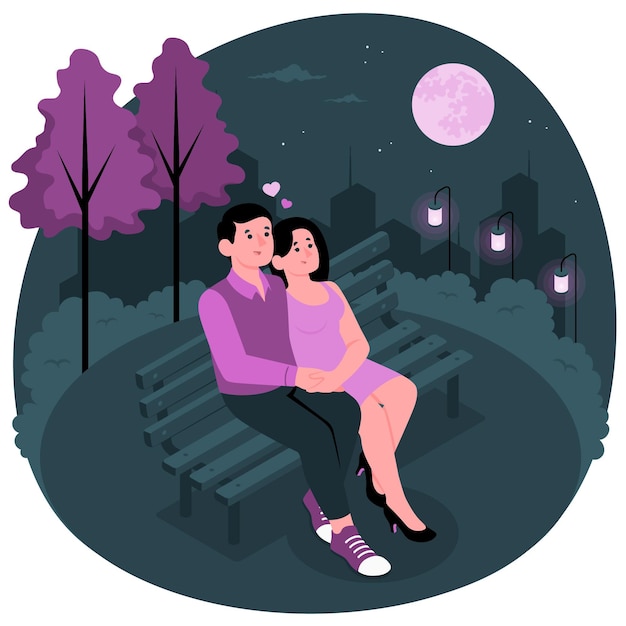 Ilustración de concepto de fecha nocturna